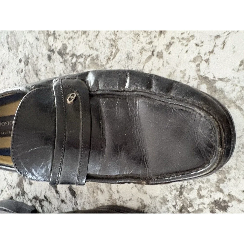 BOSTONIAN MENS LEATHER LOAFERS DRESS SHOES BLACK 9.5 MENS